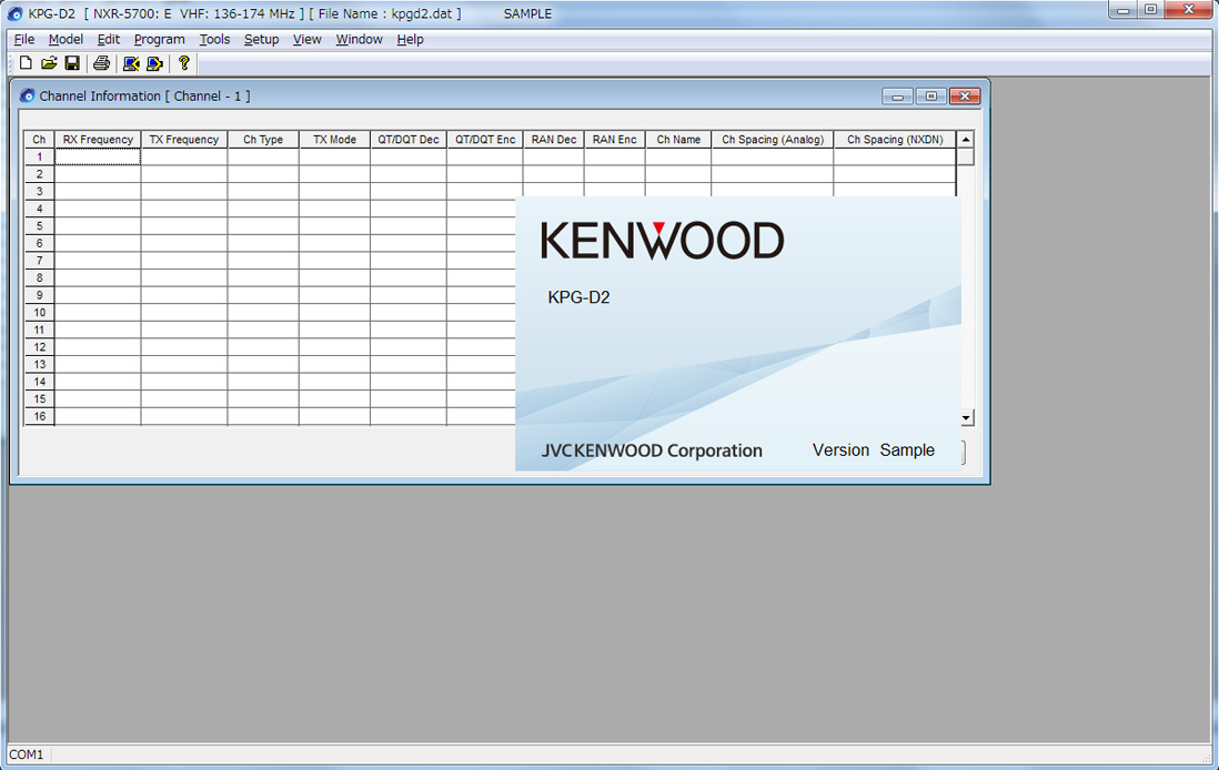 Kenwood KPG-D2E PC-Programmiersoftware für NXR-5700E und NXR-5800E