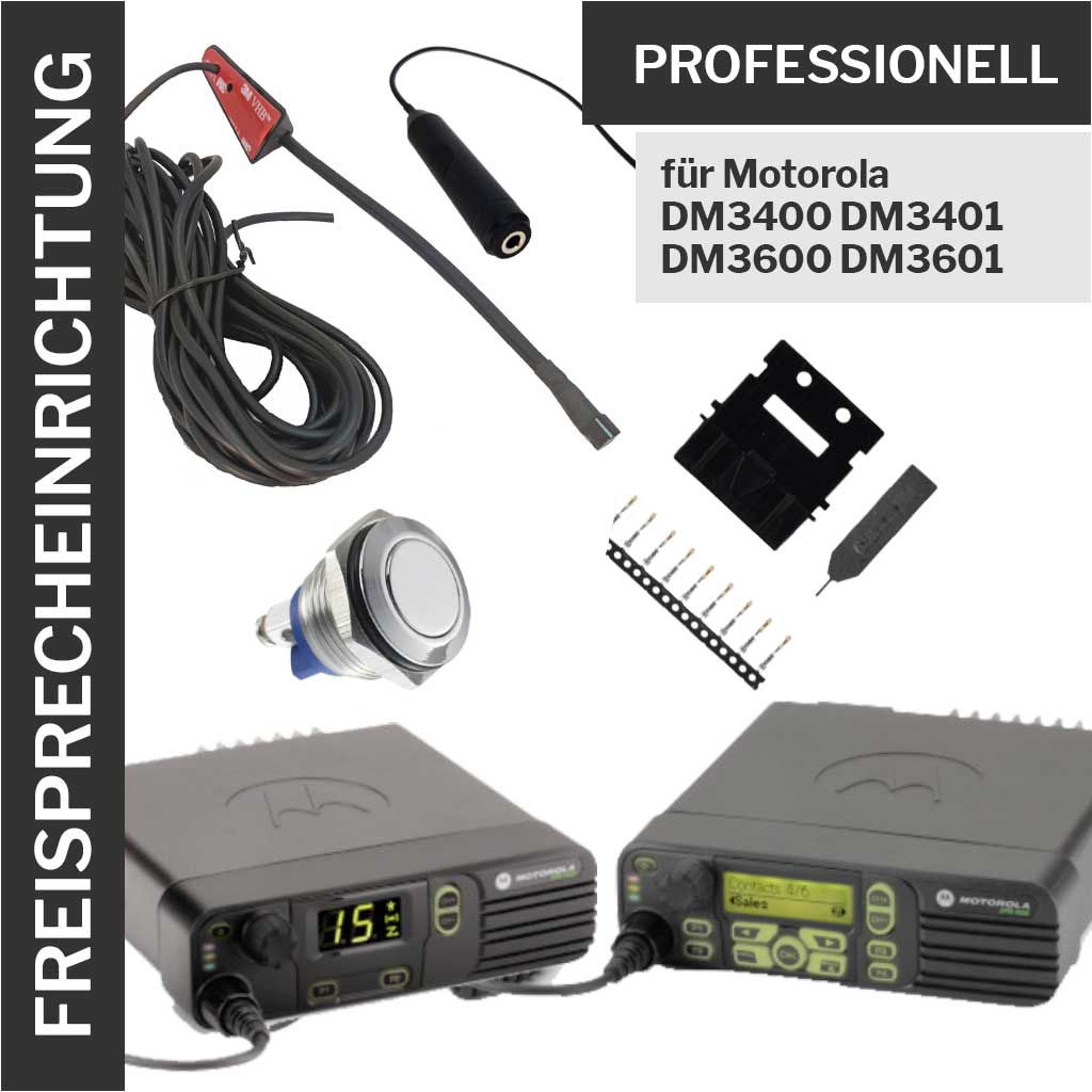Freisprecheinrichtung Professionell für Motorola DM3400 DM3401 DM3600 DM3601 für LKW und laute Umgebungen wie Baumaschinen und Kräne
