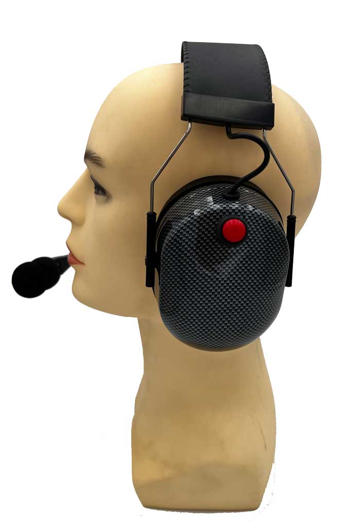 schweres über-Kopf Headset mit Bügelmikrofon Gehörschutz Geräuschunterdrückung 24DB ohne Anschlusskabel XLR + 3,5mm Buchse