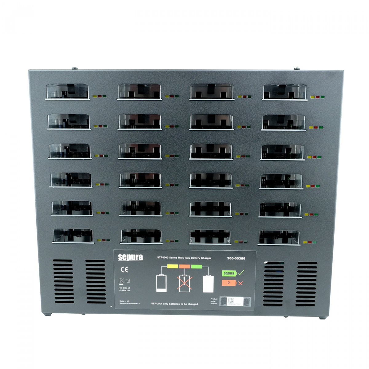 SEPURA 24fach Ladegerät nur zur Einzelladung des Akkus von STP8/9000, SC20, SC21 ohne 230V-Stecker 300-00386