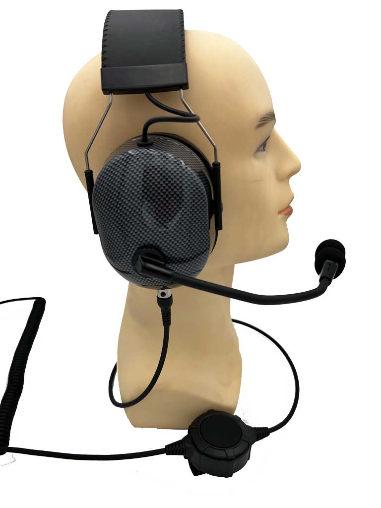 schweres über-Kopf Headset mit Bügelmikrofon Gehörschutz Geräuschunterdrückung 24DB für Motorola CLPe 446 oder PLUS