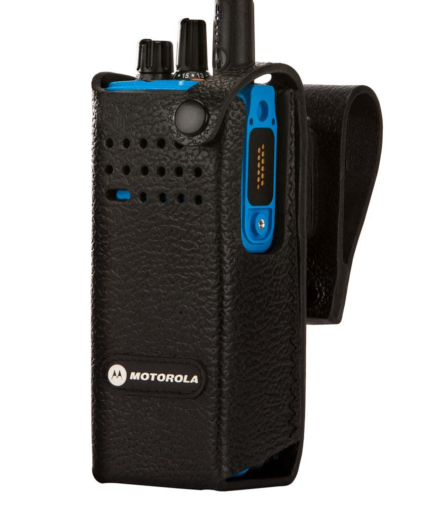 Motorola Hard Leather Carry Case with 2.5" Swivel Belt Loop for Non-Display Radio
