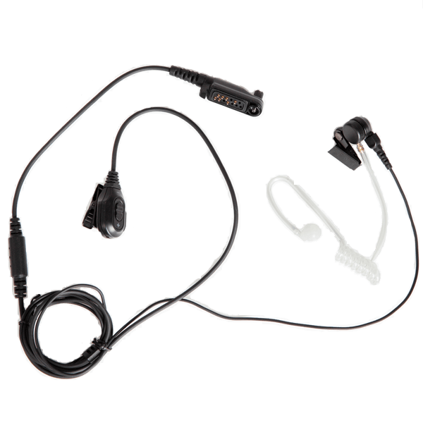 2-wire surveillance earpiece, black, with transp. Acoustic tube