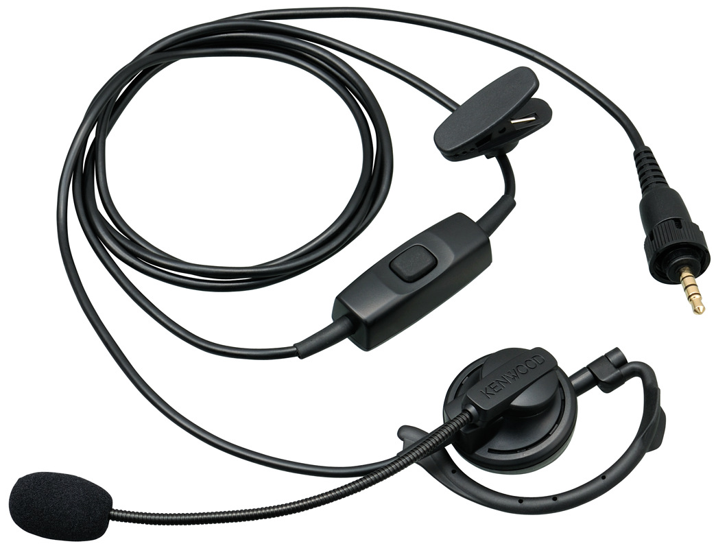 Kenwood KHS-37W Headset mit Ohrbügel und Lippenmirofon/Schwanenhalsmikrofon und separater PTT