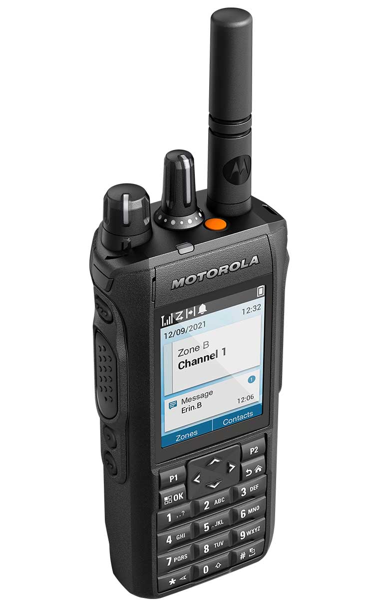 SET Motorola R7 Premium Handfunkgerät VHF mit Display und Tastatur 2200mAh Batterie Antenne Ladegerät MDH06JDN9XA2AN