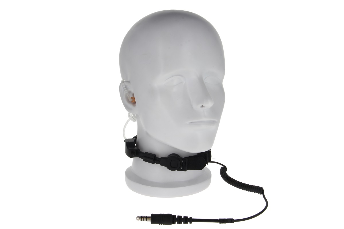 CoPacks Headset mit Kehlkopfmikrofon und Ohrhörer mit Schallschlauch Flex Serie Nexus
