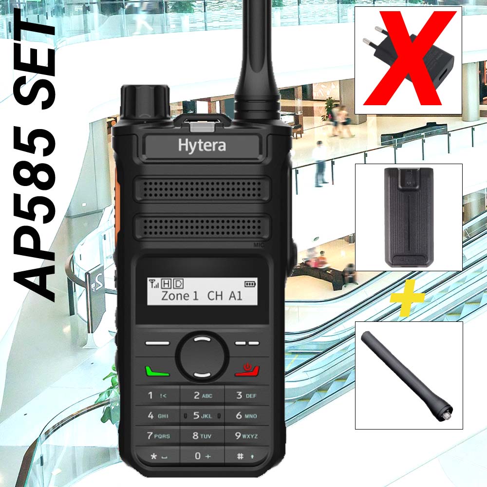 SET Hytera AP585 UHF 400-470MHz analogue portable two-way radio battery antenna AP585U1