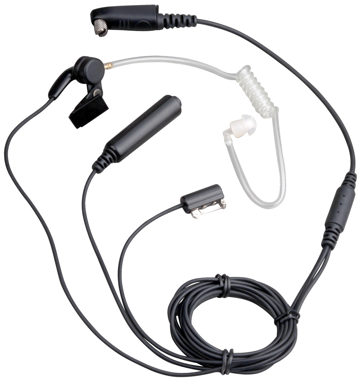 3-wire surveill. earpiece, black, sep. PTT, microph. & transp. acoustic tube *1