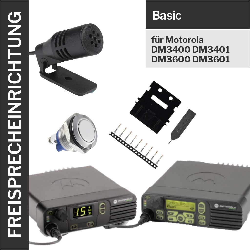 Freisprecheinrichtung Basic für Motorola DM3400 DM3401 DM3600 DM3601 für PKW und leise Umgebungen