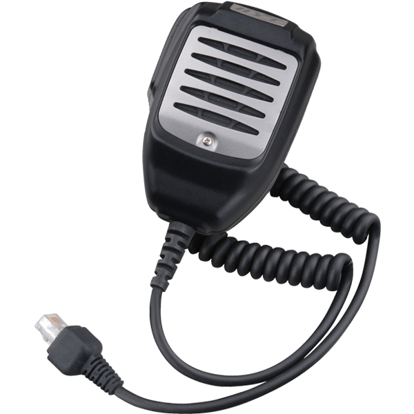 Palm microphone for mobile radios with aluminum front panel (without keypad)
