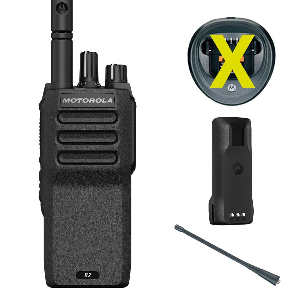 SET Motorola R2 Handfunkgerät UHF analog Batterie Antenne MDH11YDC9JC2AN