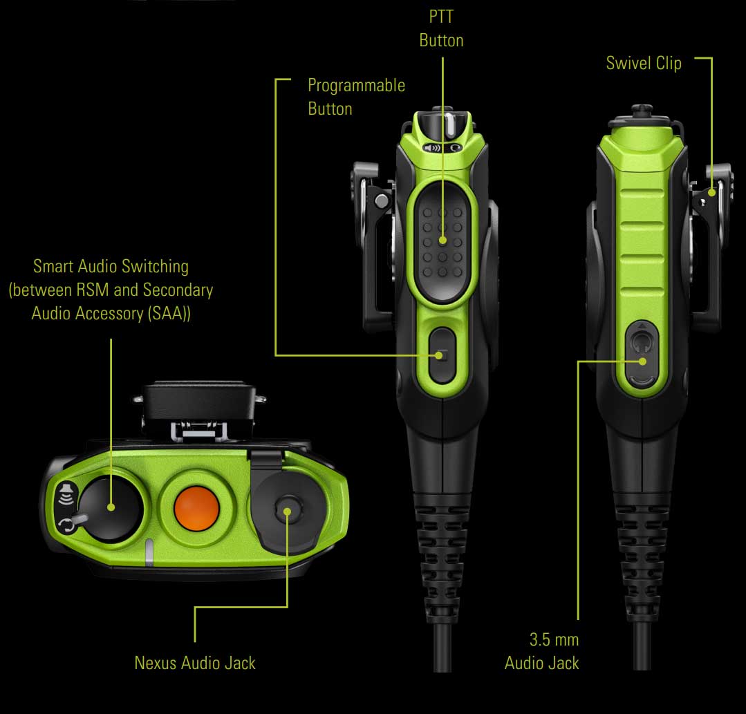 Motorola NS750 Remote Speaker Microphone long cable Nexus jack R7 MXP600 PMMN4150A
