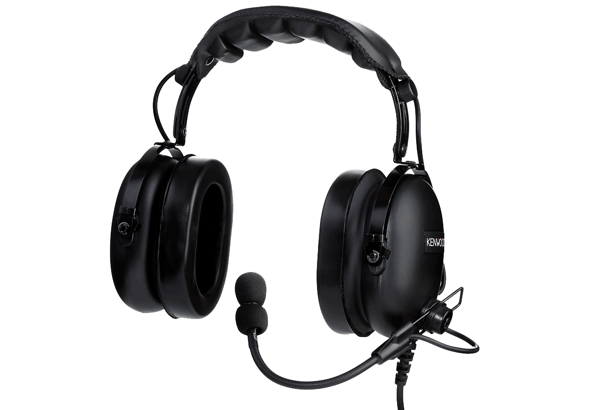 Kenwood KHS-10-OH-SD Gehörschutz-Headset mit Lippenmikrofon, Geräuschunterdrückung, Inline-PTT