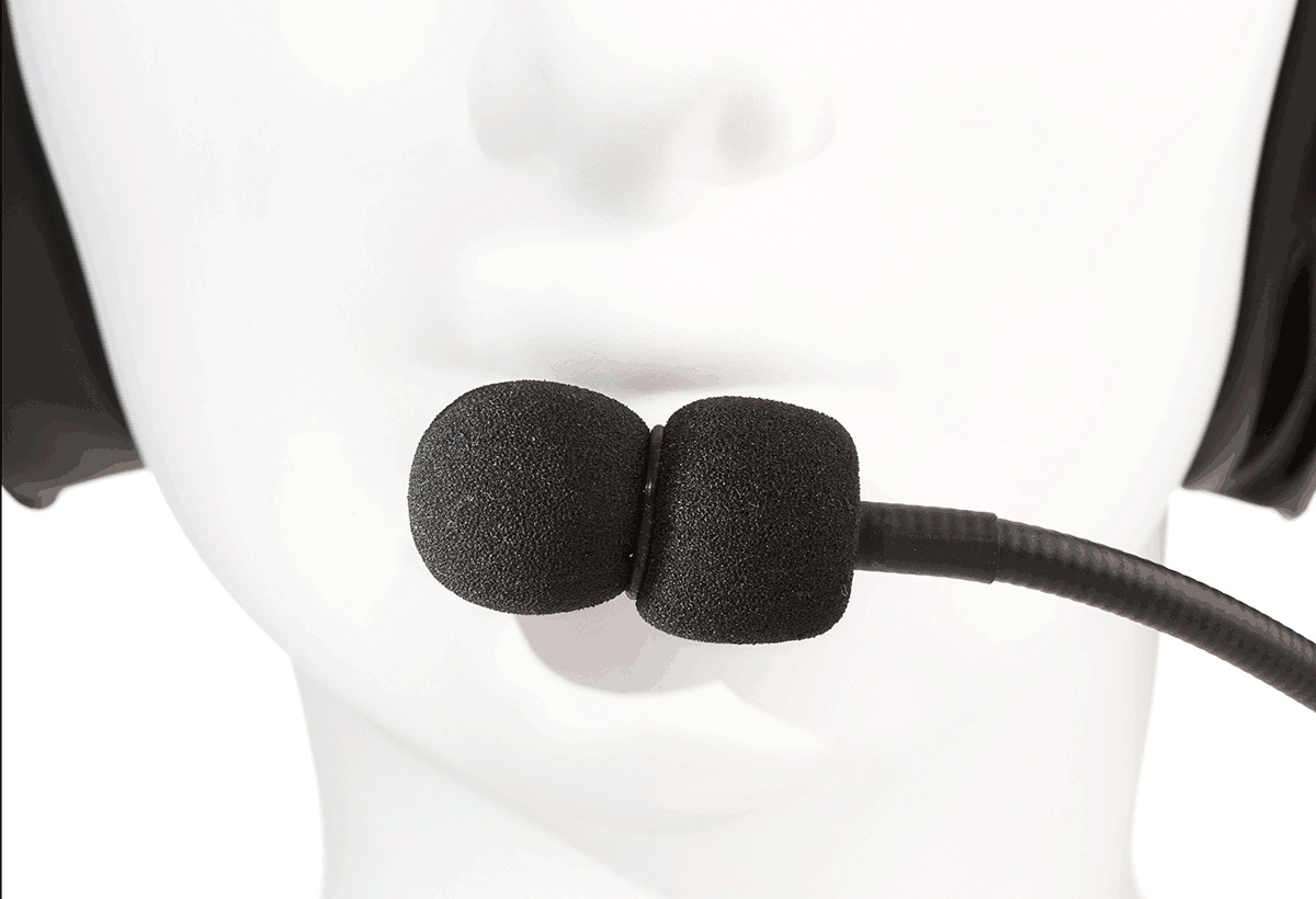 Kenwood KHS-10-OH-SD Gehörschutz-Headset mit Lippenmikrofon, Geräuschunterdrückung, Inline-PTT