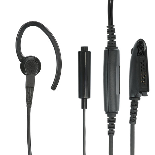 Ohrhörer mit separatem Mikrofon und separater PTT-Einheit Push-to-Talk Schwarz ENMN4014A