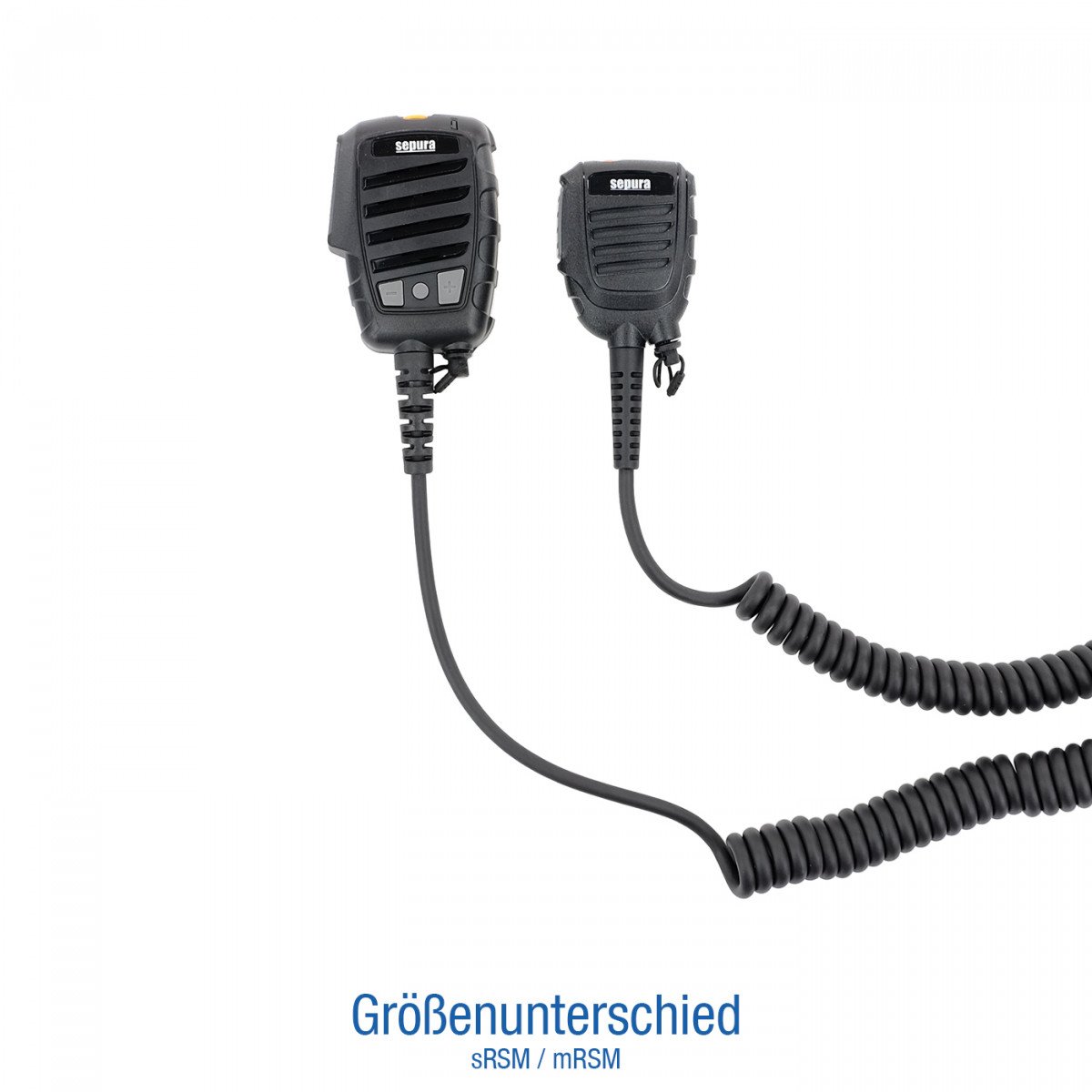 SEPURA speaker microphone mRSM with heavy-duty clip, IP67, PTT &amp; emergency call, for STP8/9000, SC20, SC21 300-01979