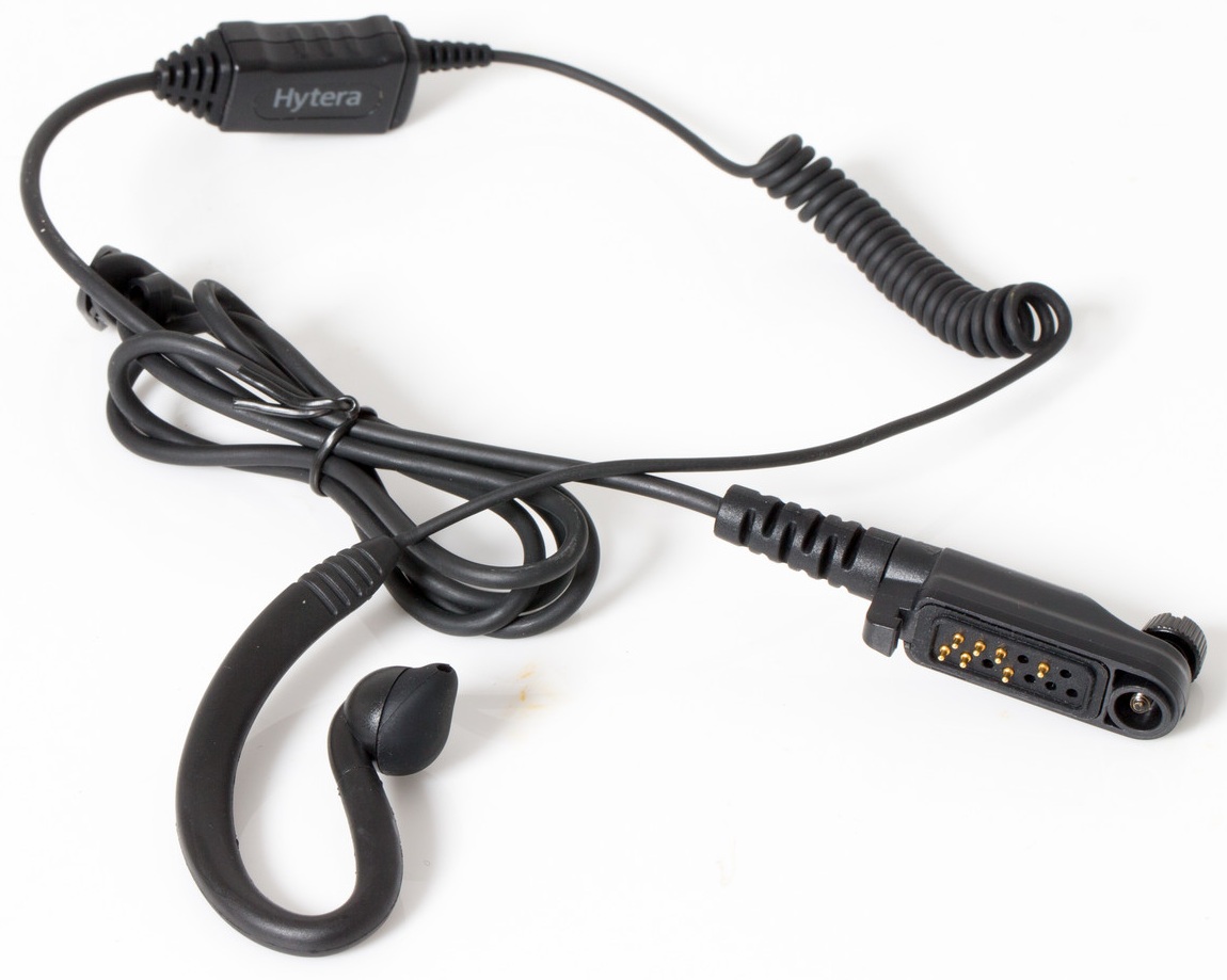 C style earpiece with in-line microphone & PTT