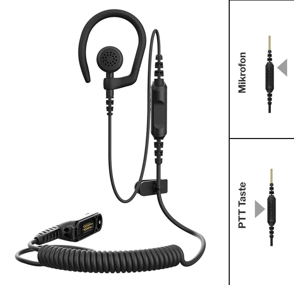 Motorola 1-Wire Single Earbud with Removable Earhook Loud Audio Earpiece PMLN8337A