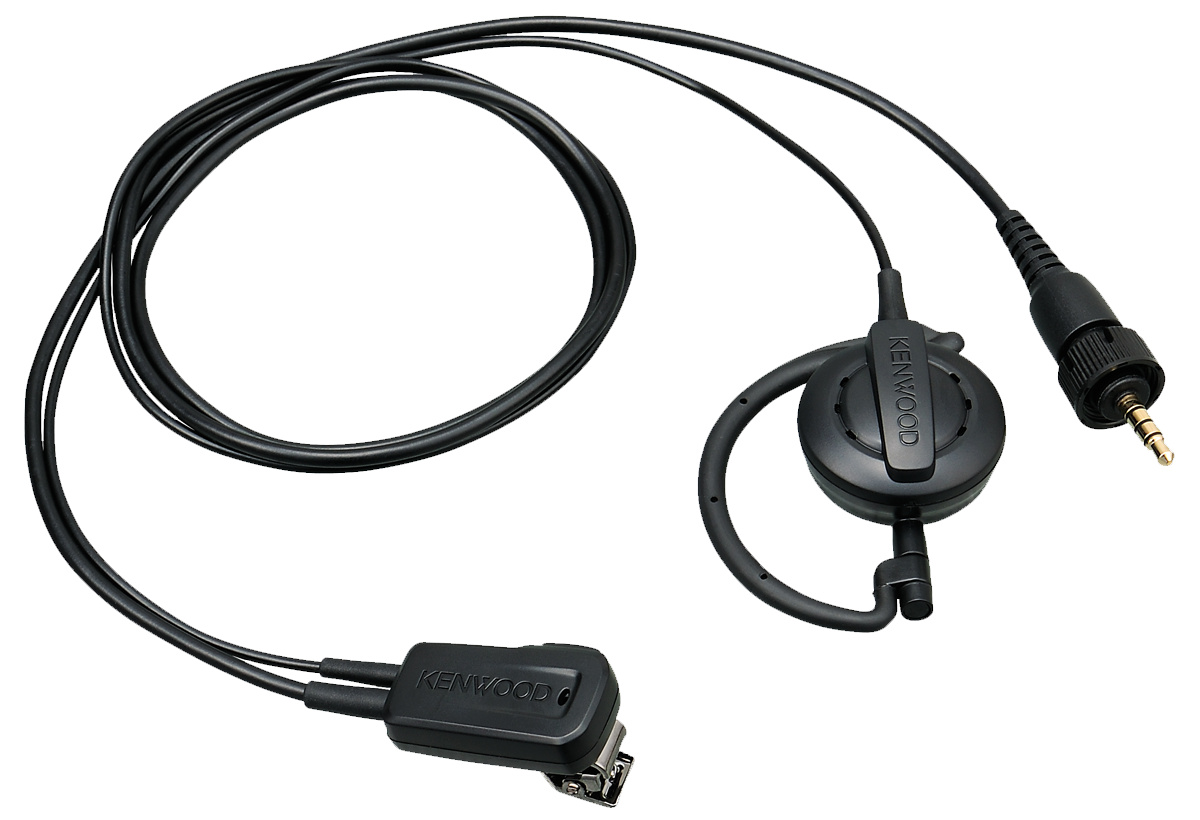Kenwood EMC-14W Clip-Mikrofon mit Ohrbügel-Hörer und PTT