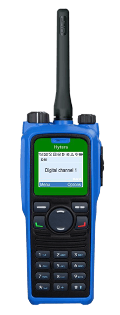 PD795IS, DMR-Handheld Radio, Intrinically Safe, ATEX, VHF, IP67, 40 bit encryption (ARC4) according DMRA, 128/256 bit optional