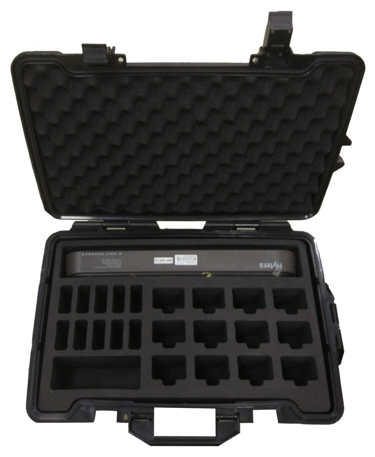 Emergency case incl. multi-unit charger, to carry up to 12 radios and 10 batteries