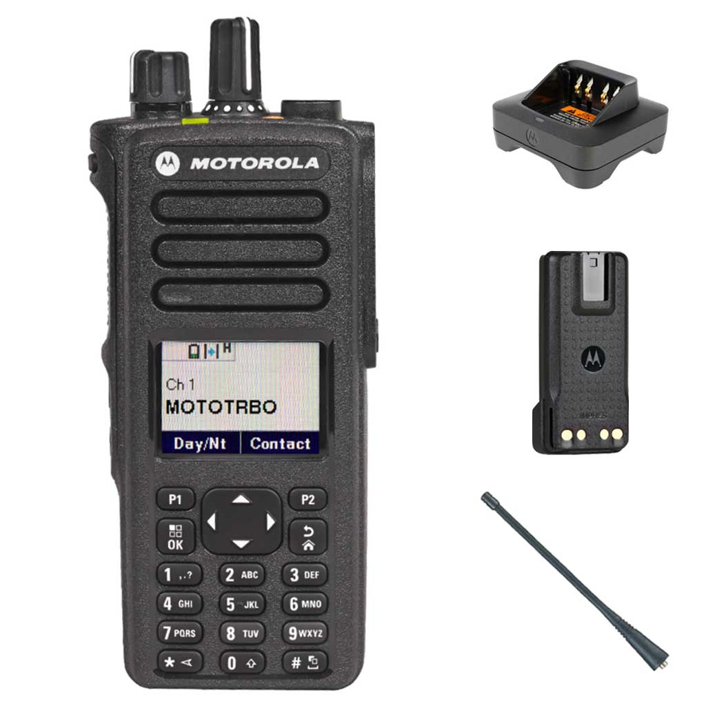 SET Motorola DP4800e Handfunkgerät UHF Antenne Batterie Einzelladegerät MDH56RDN9VA1AN