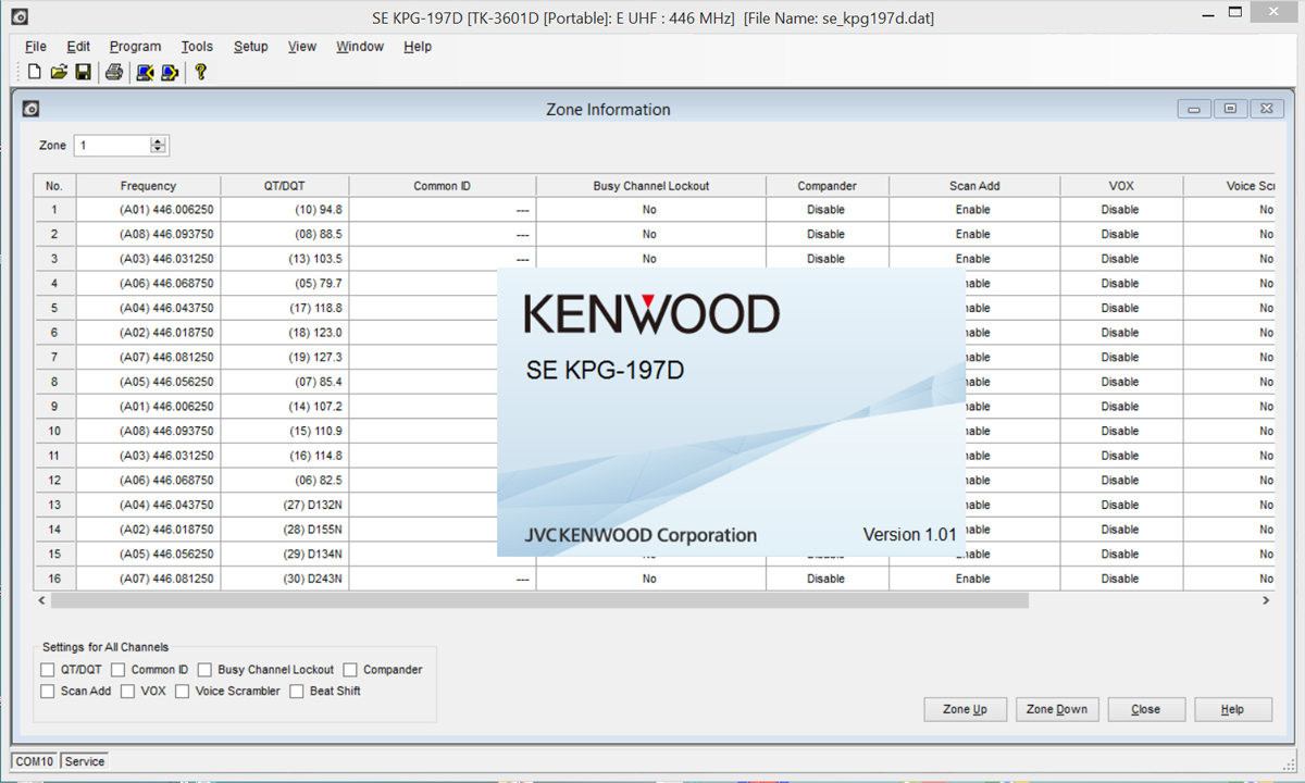 Kenwood KPG-197DE Programmiersoftware für TK-3601DE