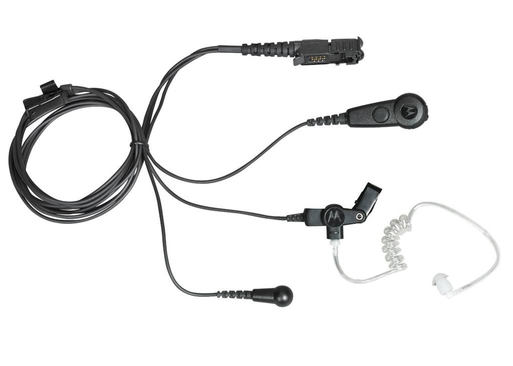 Motorola 3-Wire Surveillance Earpiece with Combined Mic/PTT Black