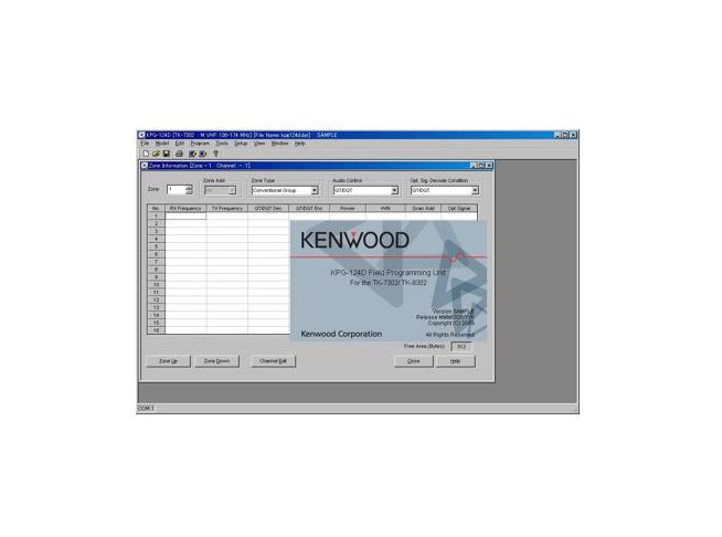 Kenwood KPG-124D PC-Programmiersoftware für TK-7302E und TK-8302E