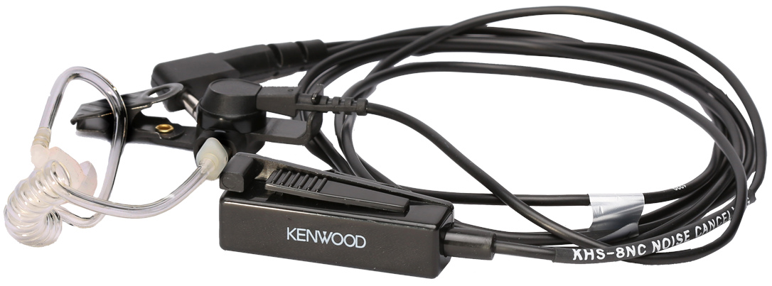 Kenwood KHS-8NC Geräuschkompensiertes Tarnmikrofon mit Ohrhörer, integrierte PTT schwarz